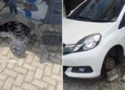 Sial, Baru 3 Hari Keluar dari Showroom, Ban Mobil Digondol Maling