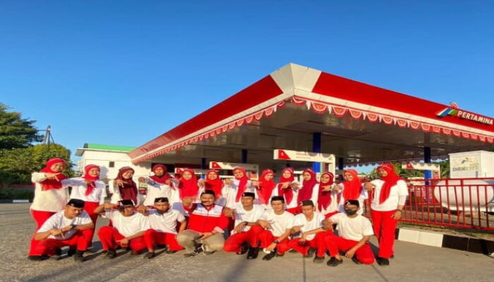 Dalam Rangka Memperingati HUT ke 78, SPBU 74.921.19 Gelar Upacara