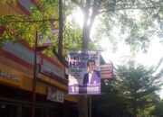 Baliho Caleg Incumbent Hamzah Hamid Bertengger di Pohon