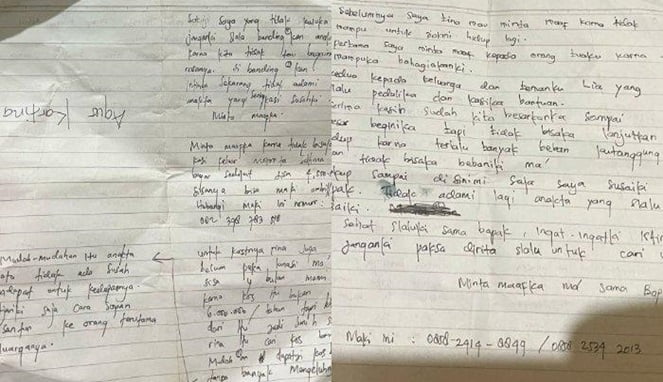 Isi Surat Saejoli yang tewas