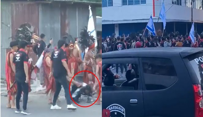 Ormas Perusuh di Bitung Serang Aksi Bela Palestina dengan Sajam (Foto Kolase)