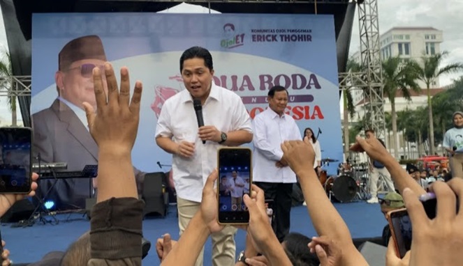Jokowi Tak Netral, Erick Thohir Terang-terangan Dukung Prabowo-Gibran