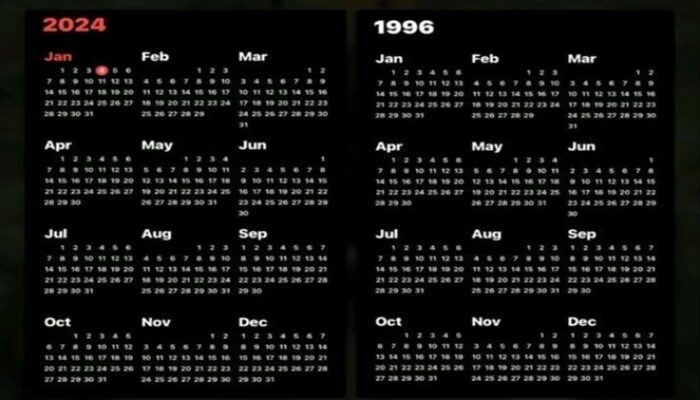 Heboh, Kalender 2024 Ada Kesamaan dengan Tahun 1996, Apa yang Terjadi?