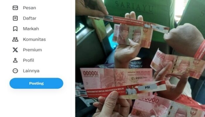 Pendukung 02 Pamer Uang Pecahan Rp 100 Ribu dengan Gelang Khusus PSI