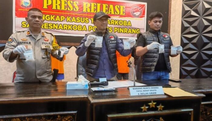 Satnarkoba Polres Pinrang Amankan Tiga Pelaku Pengedar Sabu
