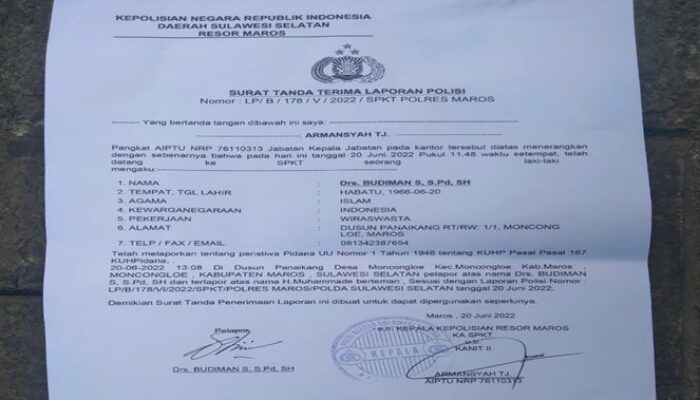 ‘Amplop’ Terima Kasih Tak Berbuah, BS Kecewa Laporannya Terbengkalai