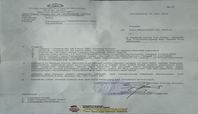 Pelaku Pengancaman "Gentayangan" Kinerja Penyidik Dipertanyakan (A.3)