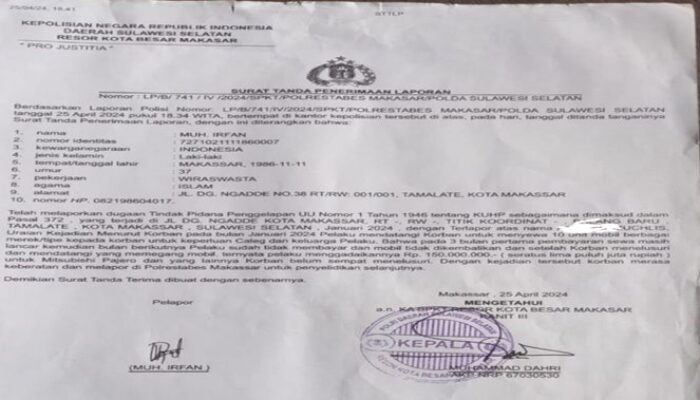 Kasus 10 Mobil Rental Hilang, Penyelidikan ‘Mandek’ Oknum Polisi Jadi Sorotan