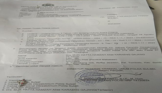 Kasus Penipuan Tanah di Gowa, Aktivis Tuntut Hatta Hamza Segera Ditahan