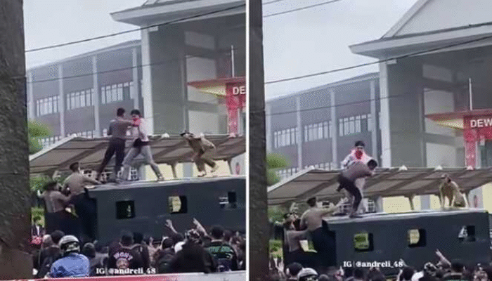 Demo RUU TNI di Sulut Memanas! Polisi dan Mahasiswa Saling Sikut di Jalanan