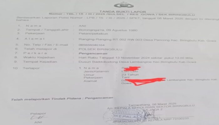 Barang Bukti Diamankan, Terduga Pengancam Masih Bebas