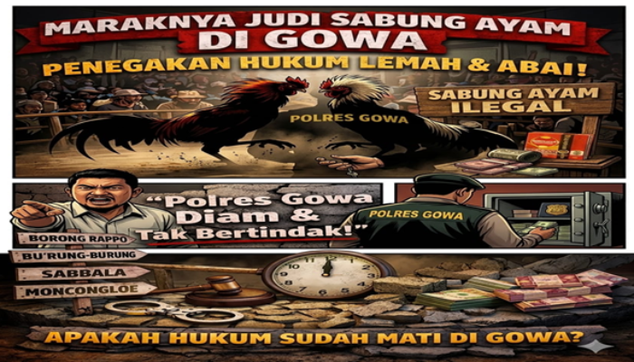 Hukum Mati Suri, Judi Sabung Ayam ‘Menggila’ Polres Gowa Tutup Mata