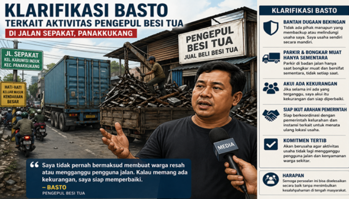 Usaha Disorot, Basto Janji Tidak Lagi Gunakan Badan Jalan Secara Berlebihan
