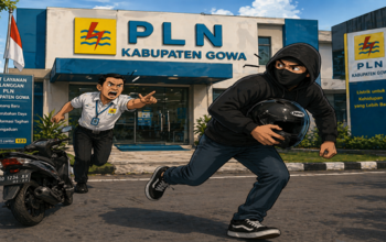 Helm Raib di Depan Kantor PLN Gowa, Pelanggan Menjerit: Keamanan Seolah Mati!