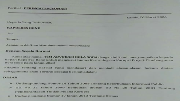 Mandek atau Sengaja Mandek? Kapolres Bone Disomasi Soal Kasus Bola Soba