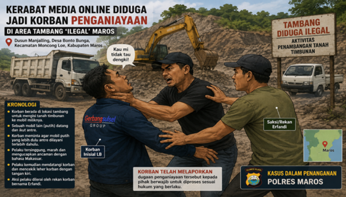 Tambang Diduga Ilegal di Maros Memanas, LB Laporkan Dugaan Penganiayaan