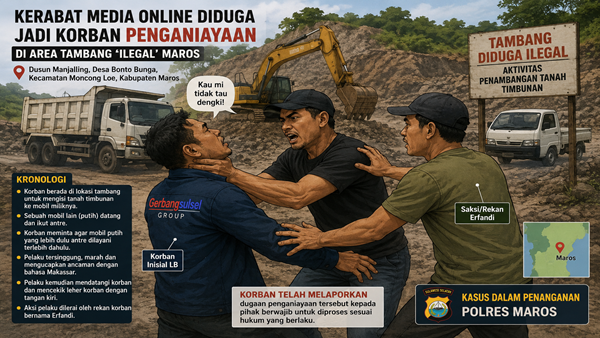 Tambang Diduga Ilegal di Maros Memanas, LB Laporkan Dugaan Penganiayaan