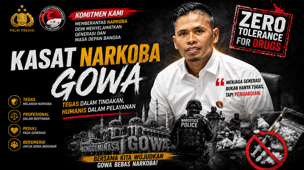 Polres Gowa Gaungkan “Zero Tolerance for Drugs” Fokus Lindungi Generasi Muda