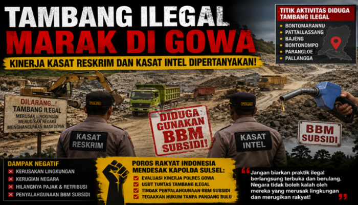 Lingkungan Rusak, Negara Berpotensi Rugi, Tambang ‘Ilegal’ di Gowa Masih Berkeliaran