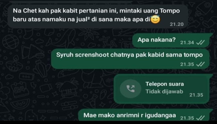 Polemik Percakapan WhatsApp Memanas, Kabid PSP Didesak Segera Buka Suara