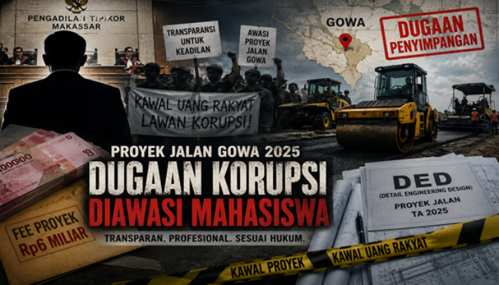 Dugaan Korupsi Proyek Jalan Gowa Memanas, Mahasiswa Siapkan Laporan