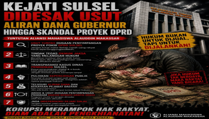 Jangan Tebang Pilih! Kejati Sulsel Ditantang Usut Dugaan Korupsi Pejabat Sulsel
