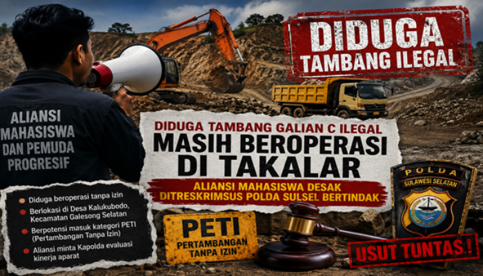 Aliansi Mahasiswa Desak Ditreskrimsus Polda Sulsel Usut Dugaan Tambang Ilegal di Kalukubodo