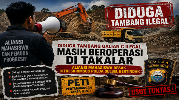 Aliansi Mahasiswa Desak Ditreskrimsus Polda Sulsel Usut Dugaan Tambang Ilegal di Kalukubodo