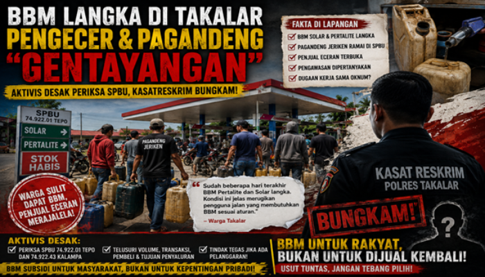 Pengecer dan Pagandeng “Gentayangan” Aktivis Desak SPBU Takalar Diperiksa
