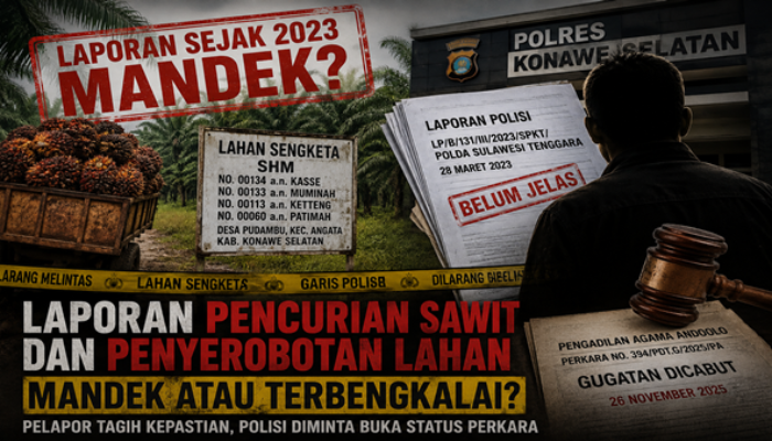 Kasus Pencurian Sawit di Konsel Diduga Mandek, Pelapor Tagih Kepastian Hukum