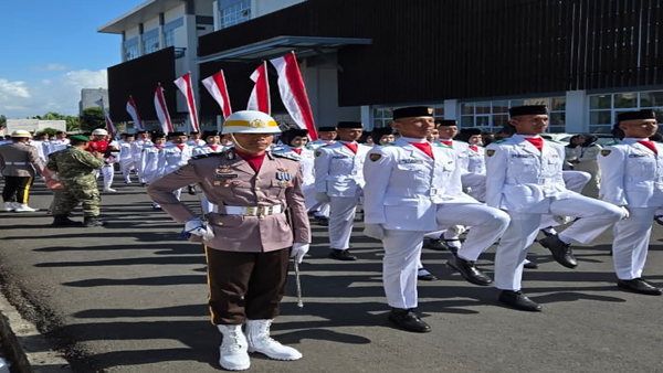 Khidmat! Polres Bulukumba Peringati HUT ke-81 RI di Lapangan Pemuda