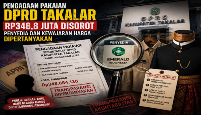 Rp348,8 Juta Belanja Pakaian DPRD Takalar Disorot, Sekwan Diminta Tak Berlindung di Balik Diam