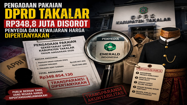 Rp348,8 Juta Belanja Pakaian DPRD Takalar Disorot, Sekwan Diminta Tak Berlindung di Balik Diam