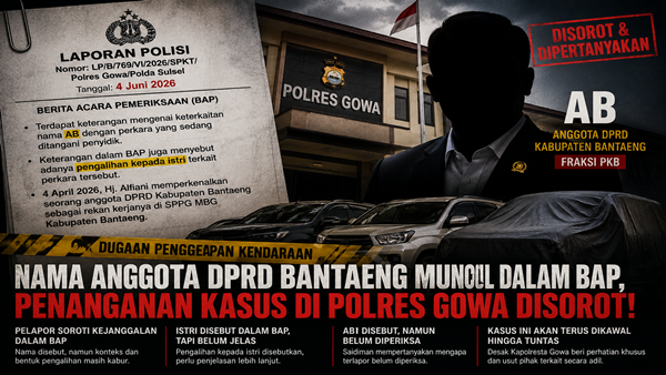 Kasus Dugaan Penggelapan Kendaraan Memanas, Pemeriksaan di Polres Gowa Dipertanyakan