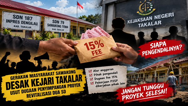 Dugaan Fee 15 Persen Menganga di Proyek SD Takalar, Kejari Diminta Bongkar