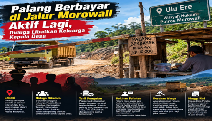 Palang Berbayar di Jalur Morowali Kembali Menggila, Pengemudi Menjerit