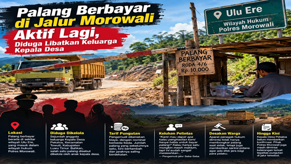 Palang Berbayar di Jalur Morowali Kembali Menggila, Pengemudi Menjerit